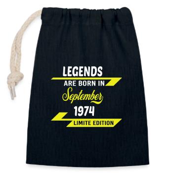 LEGENDS ARE BORN IN 1974 BIRTHDAY GIFT - Closable cotton gift bag (14x20cm) - navy - Front