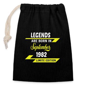 LEGENDS ARE BORN IN 1982 BIRTHDAY GIFT - Closable cotton gift bag (14x20cm) - black - Front