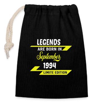 LEGENDS ARE BORN IN 1994 GEBURTSTAGSGESCHENK - Verschließbarer Geschenkbeutel aus Baumwolle (14x20cm) - Schwarz - Vorne