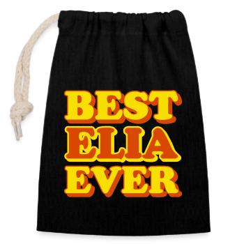 Elijah First Name Funny Gift - Closable cotton gift bag (14x20cm) - black - Front