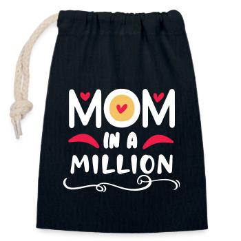 Mom in a million - Verschließbarer Geschenkbeutel aus Baumwolle (14x20cm) - Navy - Vorne