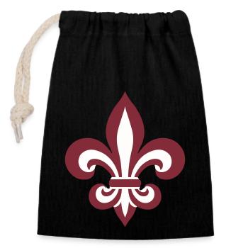 Bold French Lily Emblem - Closable cotton gift bag (14x20cm) - black - Front