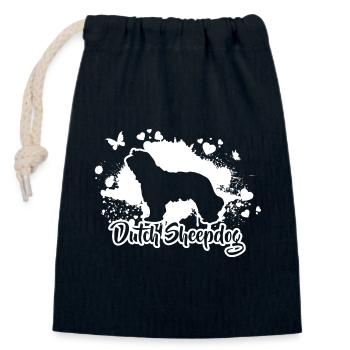 Chien de berger hollandais Chiens de race Wilsigns - Sac cadeau en coton avec cordon (14 x 20 cm) - bleu marine - Devant