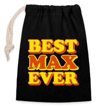 Funny gift with first name Max - Closable cotton gift bag (14x20cm) - black - Front