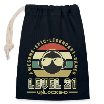 Level 21 - Closable cotton gift bag (14x20cm) - navy - Front