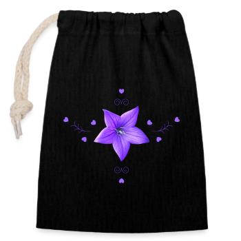 Bluebell Fleur violette - Sac cadeau en coton avec cordon (14 x 20 cm) - noir - Devant
