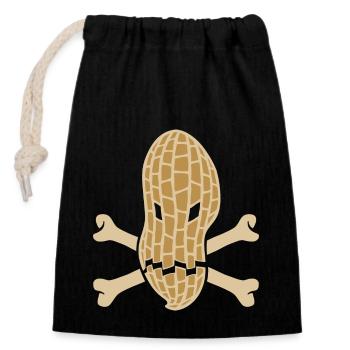 Allergie aux arachides - Allergique aux arachides - Sac cadeau en coton avec cordon (14 x 20 cm) - noir - Devant