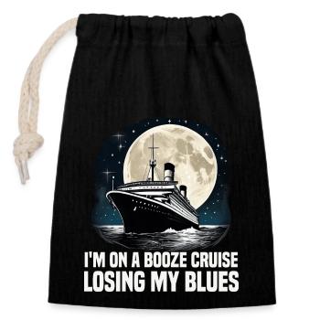 Im On A Booze Cruise Cruise Ship Vacation Group - Verschließbarer Geschenkbeutel aus Baumwolle (14x20cm) - Schwarz - Vorne