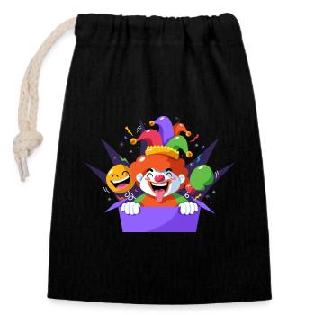 Clown Karneval Fasching Kostüm Umzug Feiern Narr - Verschließbarer Geschenkbeutel aus Baumwolle (14x20cm) - Schwarz - Vorne