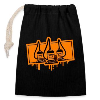 Vacuum Cleaner Icon - Closable cotton gift bag (14x20cm) - black - Front