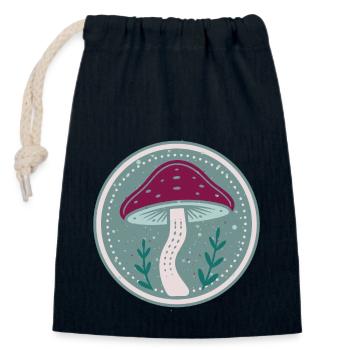 Mystic mushroom - Closable cotton gift bag (14x20cm) - navy - Front