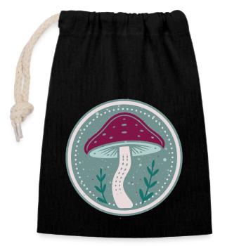 Mystic mushroom - Closable cotton gift bag (14x20cm) - black - Front