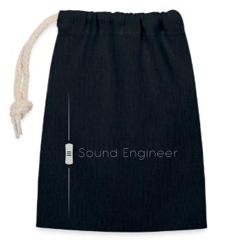 Ingénieur du son Fader Gris - Sac cadeau en coton avec cordon (14 x 20 cm) - bleu marine - Devant