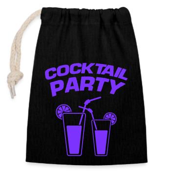 cocktail party - Verschließbarer Geschenkbeutel aus Baumwolle (14x20cm) - Schwarz - Vorne
