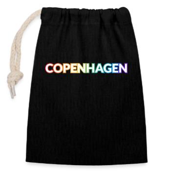 Gay Copenhagen - Closable cotton gift bag (14x20cm) - black - Front