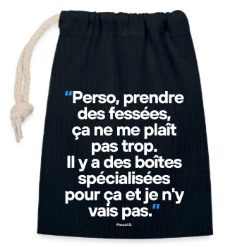 Citation célèbre footballeur coach - Sac cadeau en coton avec cordon (14 x 20 cm) - bleu marine - Devant