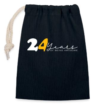 Vintage 2000 Funny 24 Year Old Bday Men Women - Closable cotton gift bag (14x20cm) - navy - Front