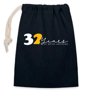 Vintage 1992 Drôle 32 ans Bday Hommes Femmes - Sac cadeau en coton avec cordon (14 x 20 cm) - bleu marine - Devant