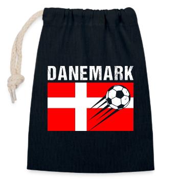 Denmark Flag Danish Football Gift - Closable cotton gift bag (14x20cm) - navy - Front