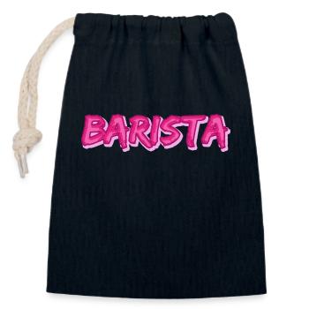 Job Barista - Verschließbarer Geschenkbeutel aus Baumwolle (14x20cm) - Navy - Vorne