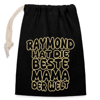 Dire Raymond - Sac cadeau en coton avec cordon (14 x 20 cm) - noir - Devant