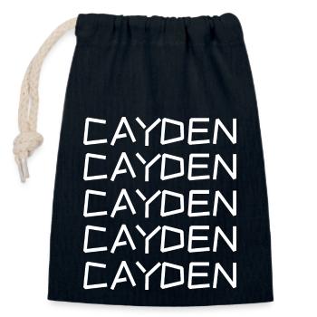 Gift for Cayden - Closable cotton gift bag (14x20cm) - navy - Front