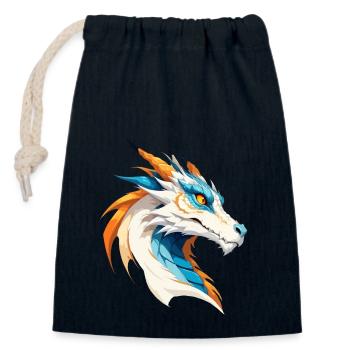Drachen-Vektor-Kunst mit lebendigen Farben Illustration - Verschließbarer Geschenkbeutel aus Baumwolle (14x20cm) - Navy - Vorne