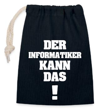 Informatiker - Verschließbarer Geschenkbeutel aus Baumwolle (14x20cm) - Navy - Vorne