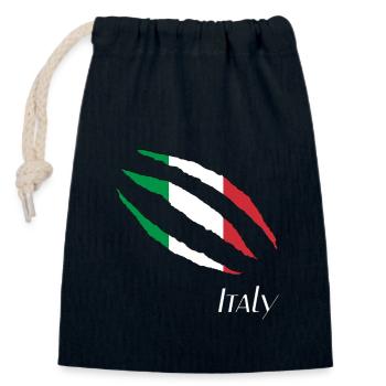 Italy - Verschließbarer Geschenkbeutel aus Baumwolle (14x20cm) - Navy - Vorne
