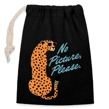 Paparazzi Cheetah - Closable cotton gift bag (14x20cm) - black - Front