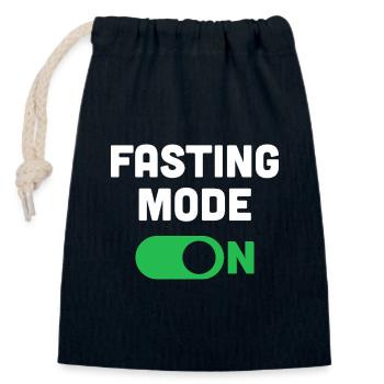 Fasting Mode On - Closable cotton gift bag (14x20cm) - navy - Front