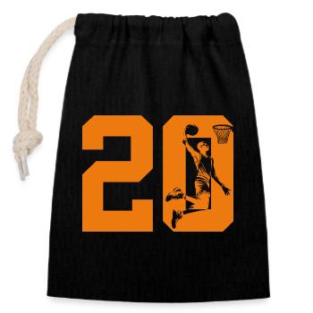NUMÉRO 20 BASKETBALL 20E ANNIVERSAIRE - Sac cadeau en coton avec cordon (14 x 20 cm) - noir - Devant