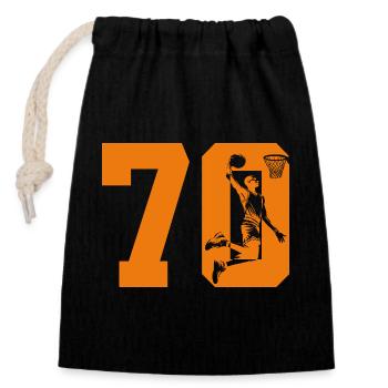 NUMBER 70 BASKETBALL 70TH BIRTHDAY - Closable cotton gift bag (14x20cm) - black - Front