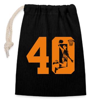NUMÉRO 40 BASKETBALL 40E ANNIVERSAIRE - Sac cadeau en coton avec cordon (14 x 20 cm) - noir - Devant