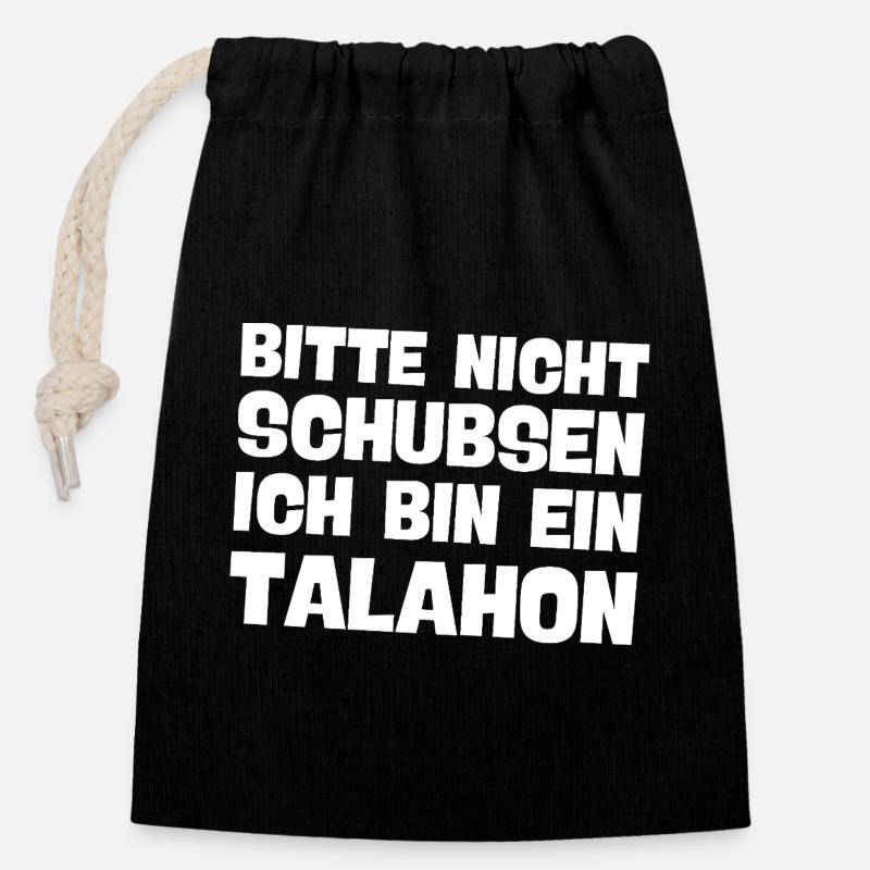 bitte nicht schubsen ich bin ein talahon Meme - Verschließbarer Geschenkbeutel aus Baumwolle (14x20cm) - Schwarz
