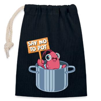 Say No To Pot Shrimp Lover Seafood - Verschließbarer Geschenkbeutel aus Baumwolle (14x20cm) - Navy - Vorne