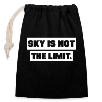 Sky is not the Limit motivation Sayings - Closable cotton gift bag (14x20cm) - black - Front