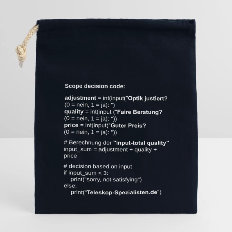 Télescope de code de décision de portée d’astronomie Sac cadeau en coton avec cordon (14 x 20 cm)