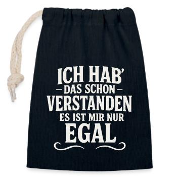 Cheeky sarcastic sayings - Closable cotton gift bag (14x20cm) - navy - Front