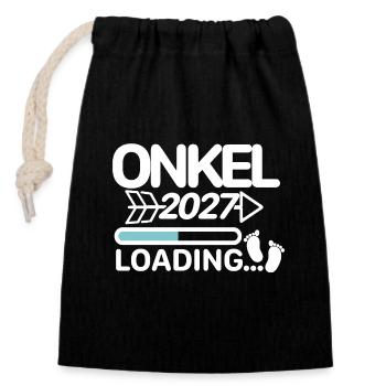 Oncle 2027 - Sac cadeau en coton avec cordon (14 x 20 cm) - noir - Devant