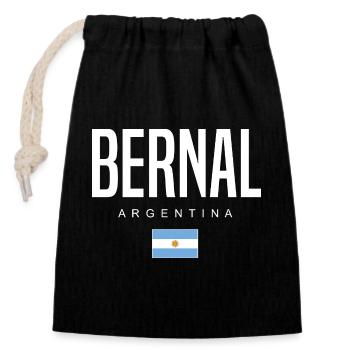 Bernal Argentinien Argentinier - Verschließbarer Geschenkbeutel aus Baumwolle (14x20cm) - Schwarz - Vorne