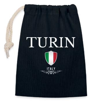 Turin, Italien, Souvenir Turin - Verschließbarer Geschenkbeutel aus Baumwolle (14x20cm) - Navy - Vorne