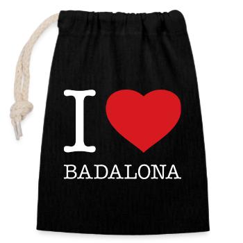 J’adore Badalona - Sac cadeau en coton avec cordon (14 x 20 cm) - noir - Devant