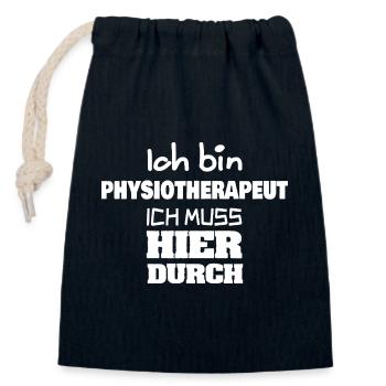 Profession Physiotherapist - Closable cotton gift bag (14x20cm) - navy - Front