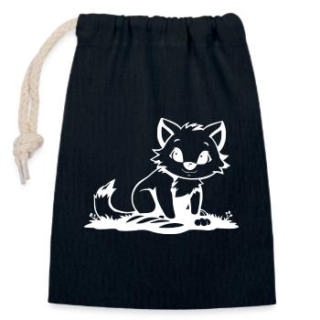 Renard - Sac cadeau en coton avec cordon (14 x 20 cm) - bleu marine - Devant