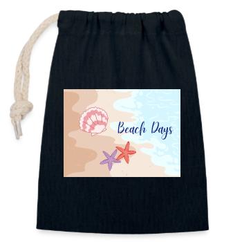 Beach Days Beach Motifs Starfish - Closable cotton gift bag (14x20cm) - navy - Front