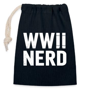 Seconde Guerre mondiale Nerd Seconde Guerre mondiale - Sac cadeau en coton avec cordon (14 x 20 cm) - bleu marine - Devant