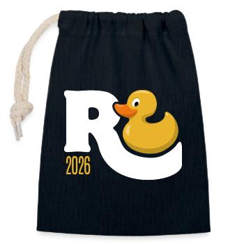 Gummy Duck Pension 2026 - Retirement - Pension - Closable cotton gift bag (14x20cm) - navy - Front