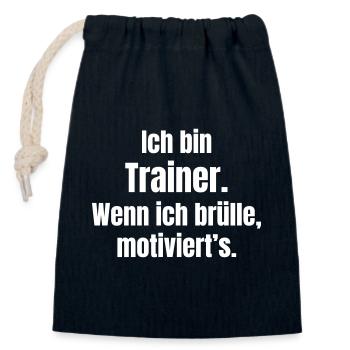 Je suis un formateur motivant - Sac cadeau en coton avec cordon (14 x 20 cm) - bleu marine - Devant