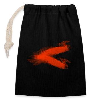 Marque orange de pinceau noir - Sac cadeau en coton avec cordon (14 x 20 cm) - noir - Devant